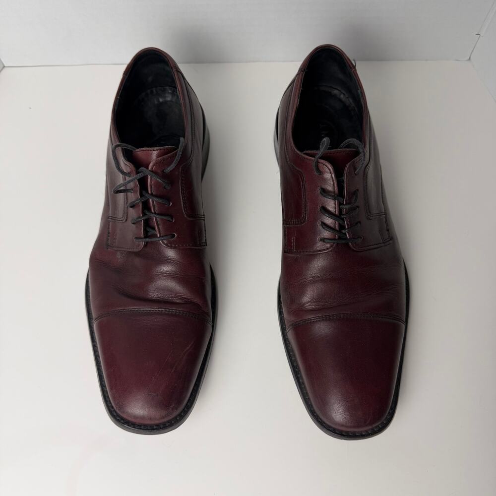 J Murphy Johnston Murphy Mens 11M Burgundy Cap Toe Oxford Leather Dress Shoes